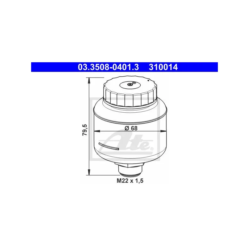 Vase d'expansion, liquide de frein ATE 03.3508-0401.3