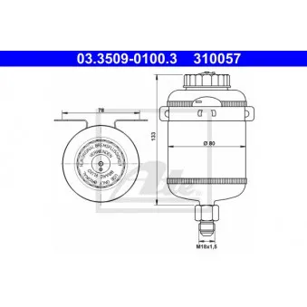 Vase d'expansion, liquide de frein ATE 03.3509-0100.3