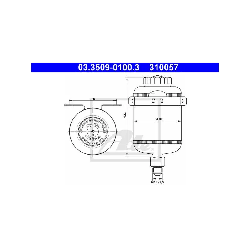 Vase d'expansion, liquide de frein ATE 03.3509-0100.3