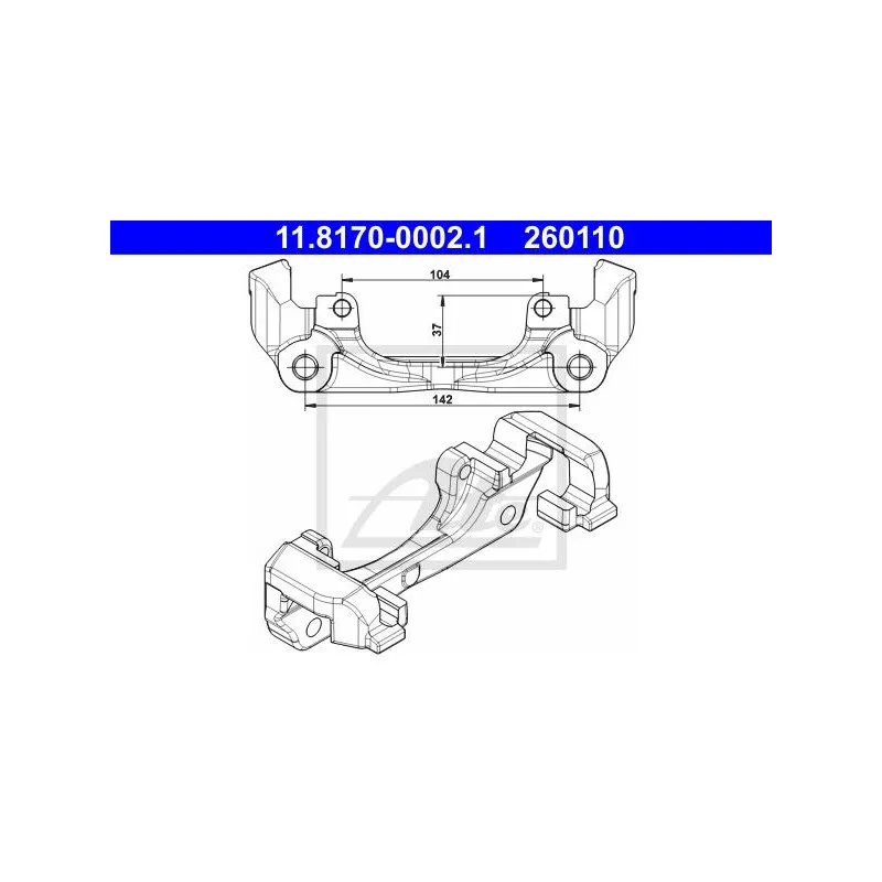 Support, étrier de frein ATE 11.8170-0002.1