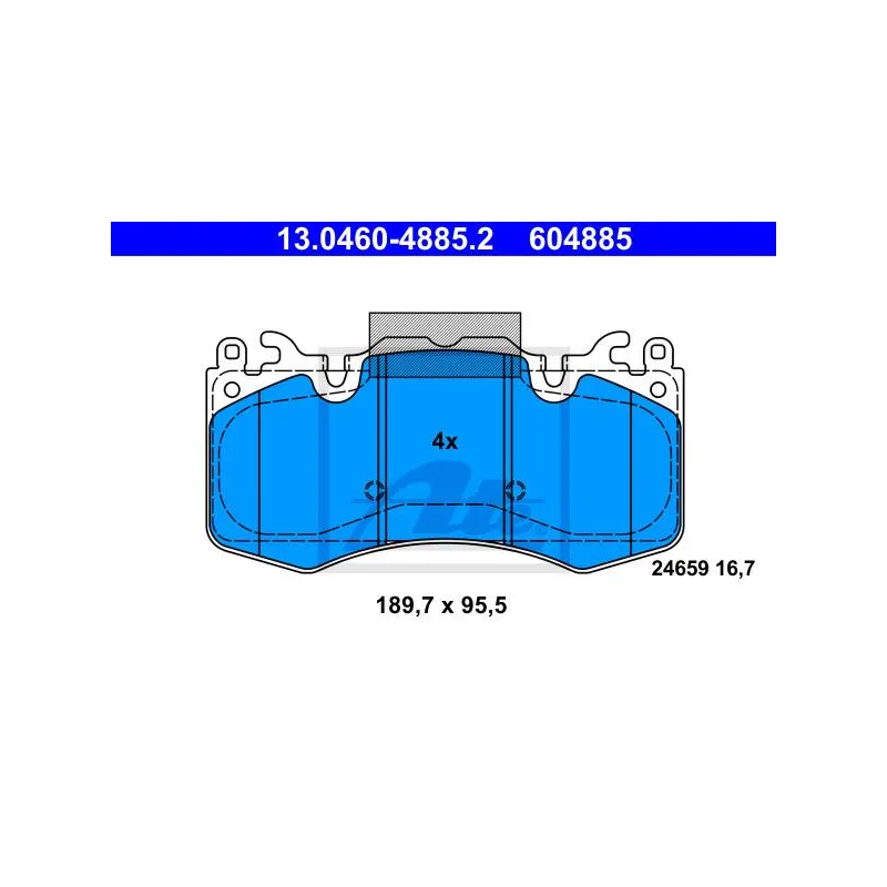 Jeu de 4 plaquettes de frein avant ATE 13.0460-4885.2