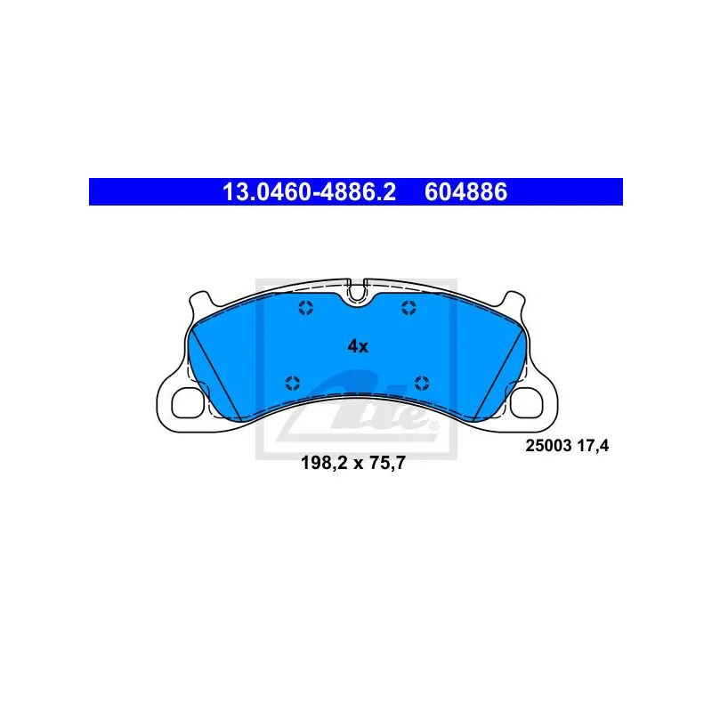 Jeu de 4 plaquettes de frein avant ATE 13.0460-4886.2
