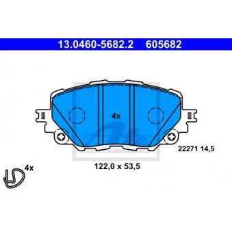Jeu de 4 plaquettes de frein avant ATE 13.0460-5682.2
