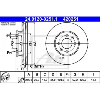 Jeu de 2 disques de frein avant ATE 24.0120-0251.1