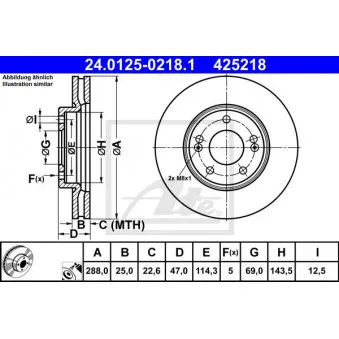 Jeu de 2 disques de frein avant ATE 24.0125-0218.1