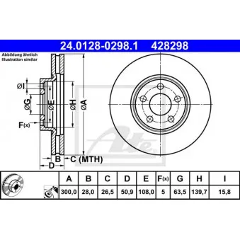 Jeu de 2 disques de frein avant ATE 24.0128-0298.1