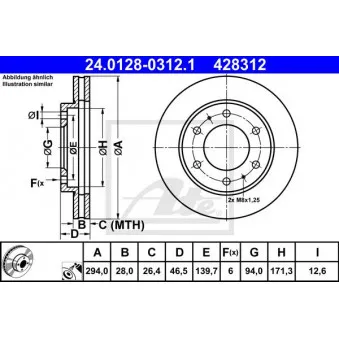 Jeu de 2 disques de frein avant ATE 24.0128-0312.1