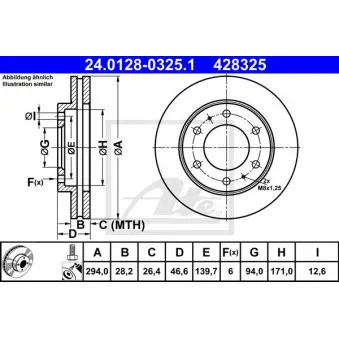 Jeu de 2 disques de frein avant ATE 24.0128-0325.1