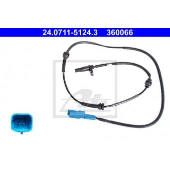 Capteur, vitesse de roue ATE 24.0711-5124.3