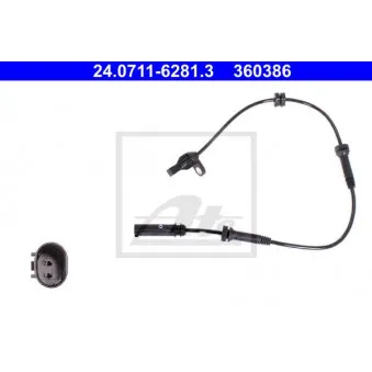 Capteur, vitesse de roue ATE 24.0711-6281.3