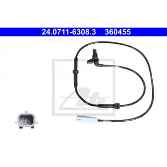Capteur, vitesse de roue ATE 24.0711-6308.3
