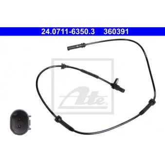 Capteur, vitesse de roue ATE 24.0711-6350.3