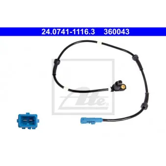 Capteur, vitesse de roue ATE 24.0741-1116.3
