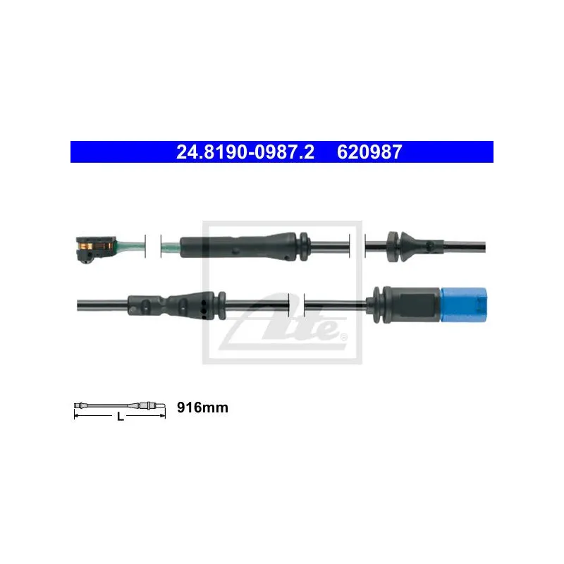 Contact d'avertissement, usure des plaquettes de frein ATE 24.8190-0987.2