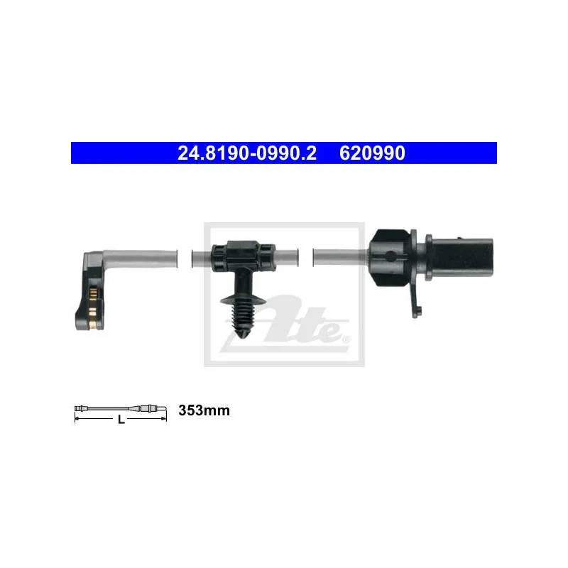 Contact d'avertissement, usure des plaquettes de frein ATE 24.8190-0990.2
