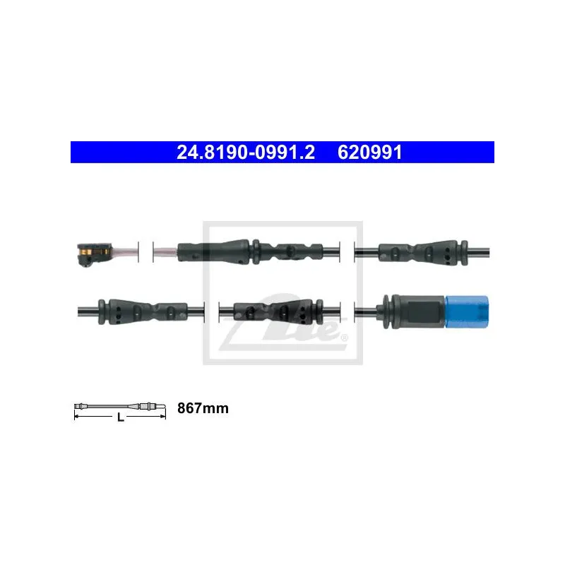 Contact d'avertissement, usure des plaquettes de frein ATE 24.8190-0991.2