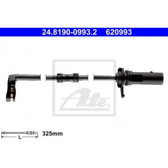 Contact d'avertissement, usure des plaquettes de frein ATE 24.8190-0993.2