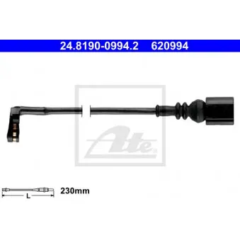 Contact d'avertissement, usure des plaquettes de frein ATE 24.8190-0994.2