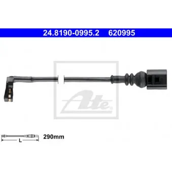 Contact d'avertissement, usure des plaquettes de frein ATE 24.8190-0995.2