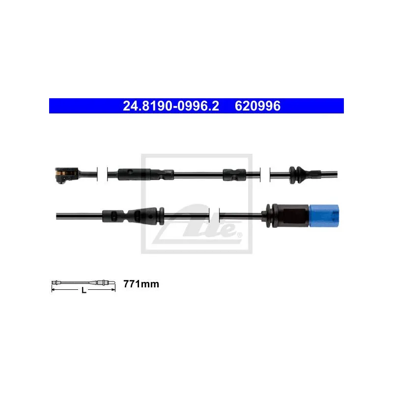 Contact d'avertissement, usure des plaquettes de frein ATE 24.8190-0996.2