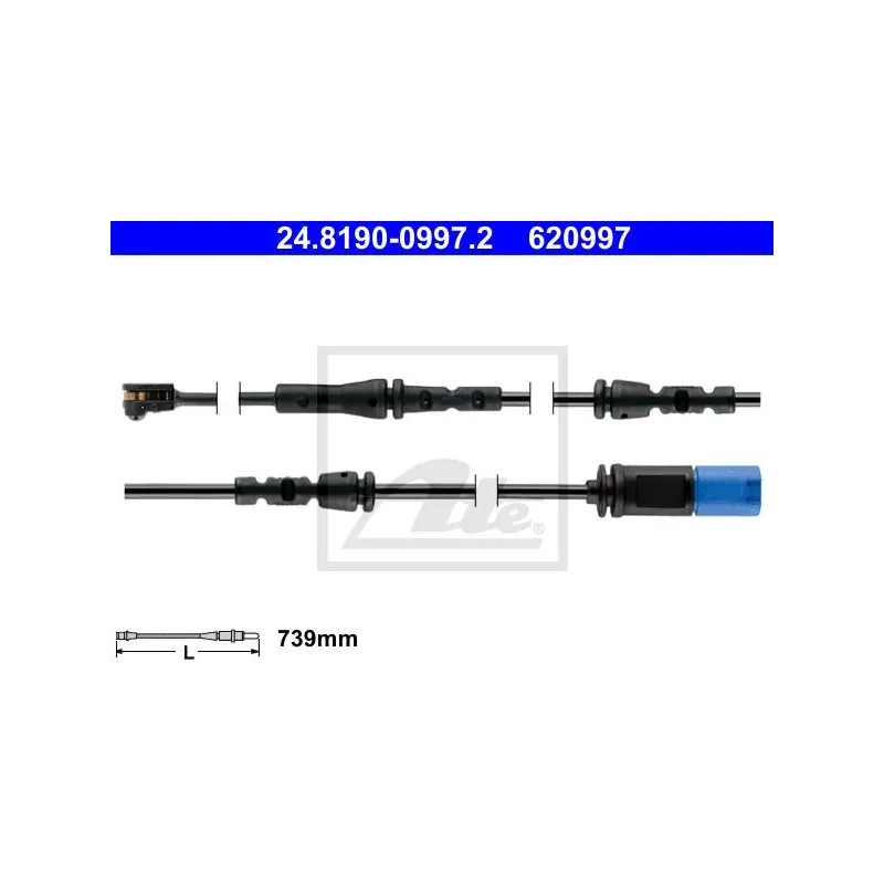 Contact d'avertissement, usure des plaquettes de frein ATE 24.8190-0997.2
