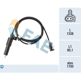 Capteur, vitesse de roue FAE 78479