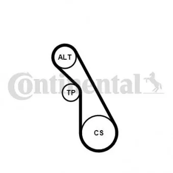 Jeu de courroies trapézoïdales à nervures CONTITECH 5PK940K1