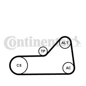 Pompe à eau+Jeu de courroie trapézoïdale à nervures CONTITECH 6PK1153WP2