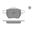 Jeu de 4 plaquettes de frein avant MEYLE 025 206 7619/PD - Visuel 2