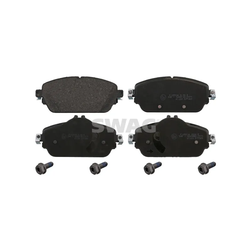 Jeu de 4 plaquettes de frein avant SWAG 10 91 6988