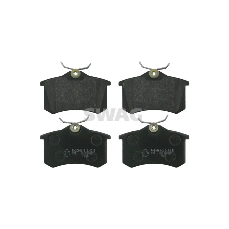 Jeu de 4 plaquettes de frein arrière SWAG 30 91 6146