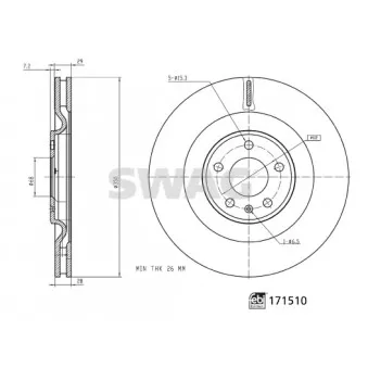 Jeu de 2 disques de frein arrière SWAG