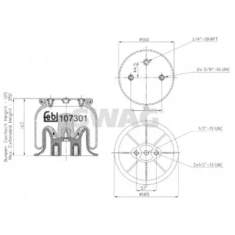 Ressort pneumatique, suspension pneumatique SWAG 33 10 2514