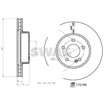 Jeu de 2 disques de frein avant SWAG