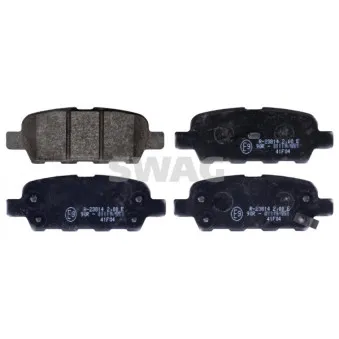 Jeu de 4 plaquettes de frein arrière SWAG