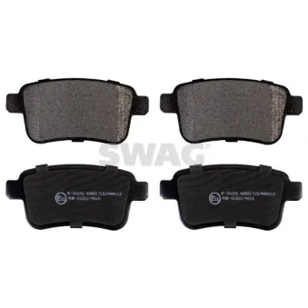 Jeu de 4 plaquettes de frein arrière SWAG
