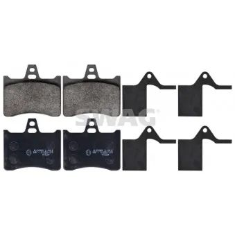 Jeu de 4 plaquettes de frein arrière SWAG 64 11 6035