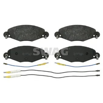 Jeu de 4 plaquettes de frein avant SWAG
