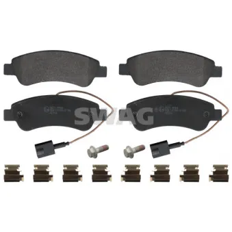 Jeu de 4 plaquettes de frein arrière SWAG