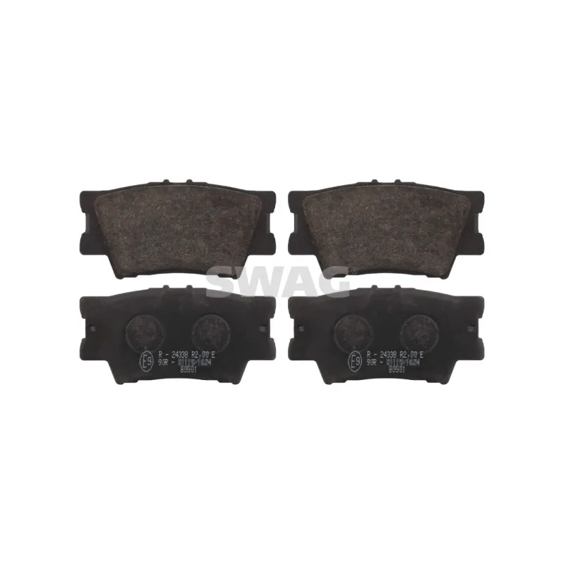 Jeu de 4 plaquettes de frein arrière SWAG 81 91 6651