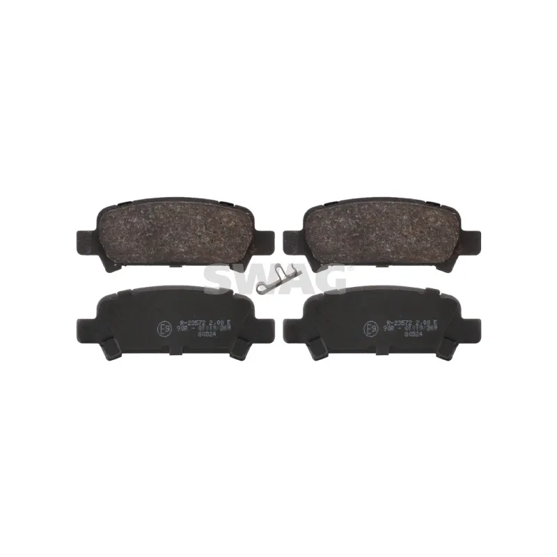 Jeu de 4 plaquettes de frein arrière SWAG 87 91 6659