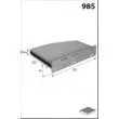 Filtre, air de l'habitacle MECAFILTER EKR7127 - Visuel 2