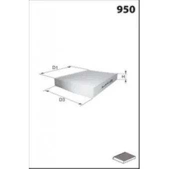 Filtre, air de l'habitacle MECAFILTER ELR7219