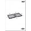 Filtre, air de l'habitacle MECAFILTER JLR7150 - Visuel 2