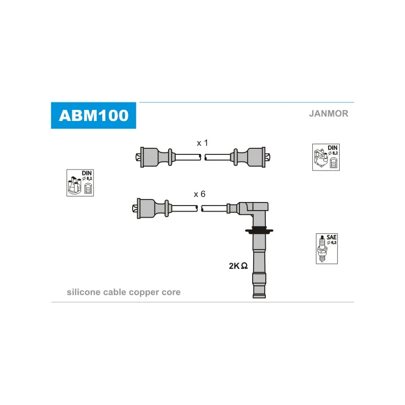 Kit de câbles d'allumage JANMOR ABM100