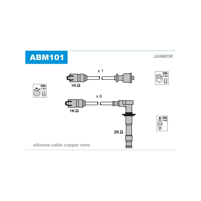 Kit de câbles d'allumage JANMOR ABM101