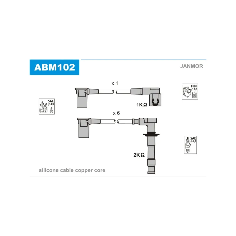 Kit de câbles d'allumage JANMOR ABM102