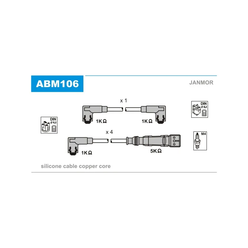 Kit de câbles d'allumage JANMOR ABM106