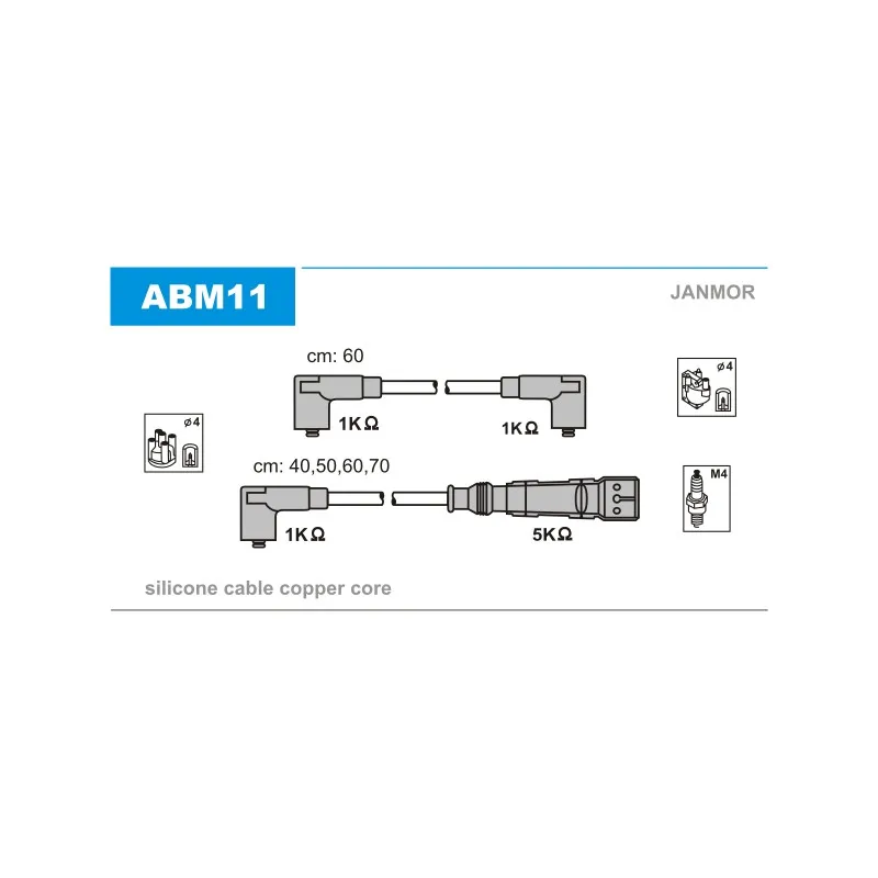 Kit de câbles d'allumage JANMOR ABM11