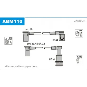 Kit de câbles d'allumage JANMOR ABM110